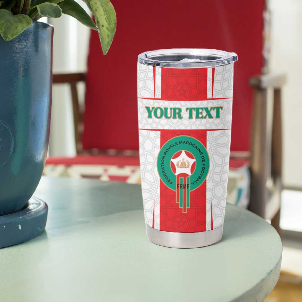 Morocco Football Custom Tumbler Cup Atlas Lions Champions 2025 - White - African Pride