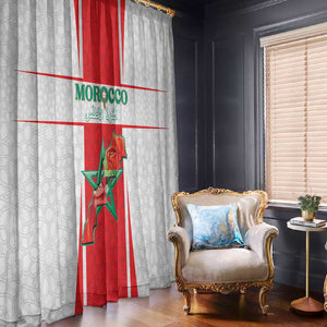 Morocco Football Window Curtain Atlas Lions Champions 2025 - White - African Pride