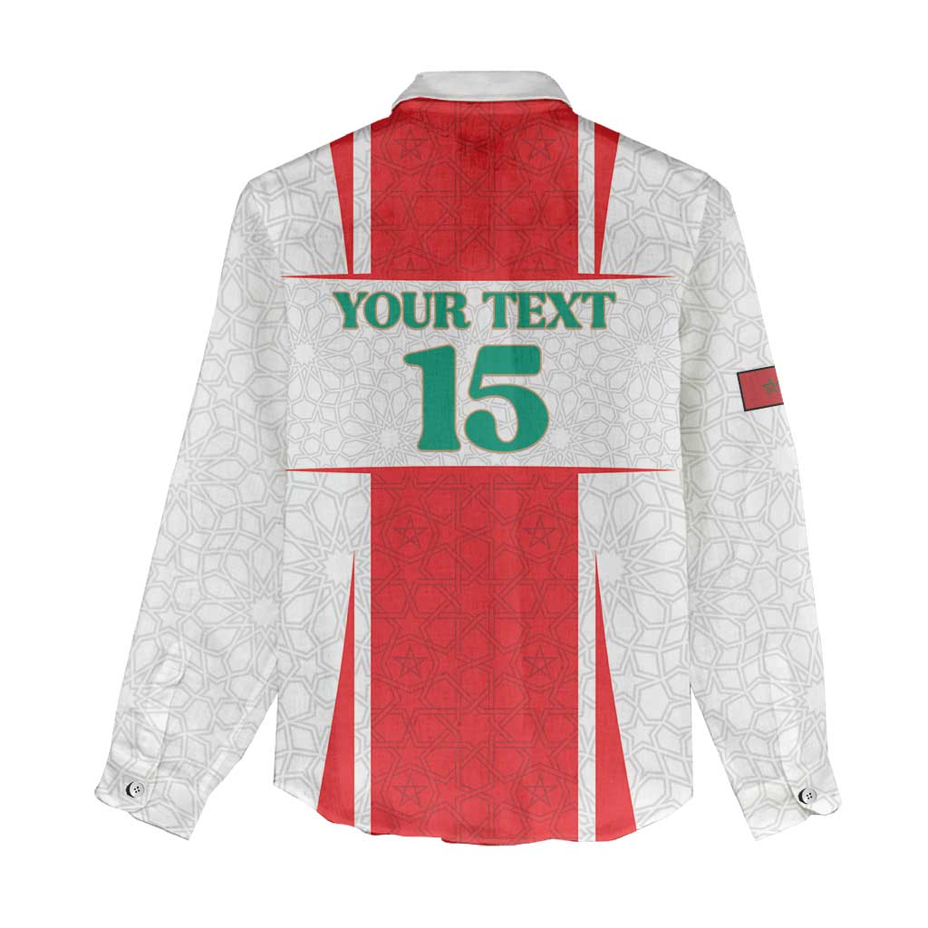 Morocco Football Custom Women Casual Shirt Atlas Lions Champions 2025 - White - African Pride