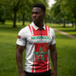 Custom Morocco Football Zipper Polo Shirt Go Champions Atlas Lions - White