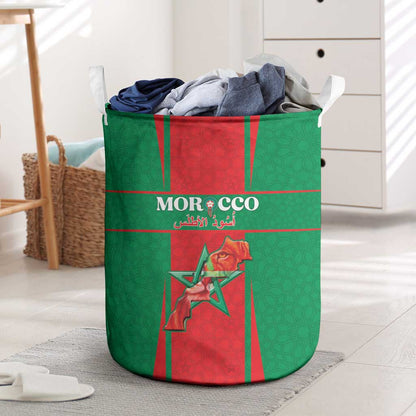 Morocco Football Laundry Basket Atlas Lions Champions 2025 - Red - African Pride