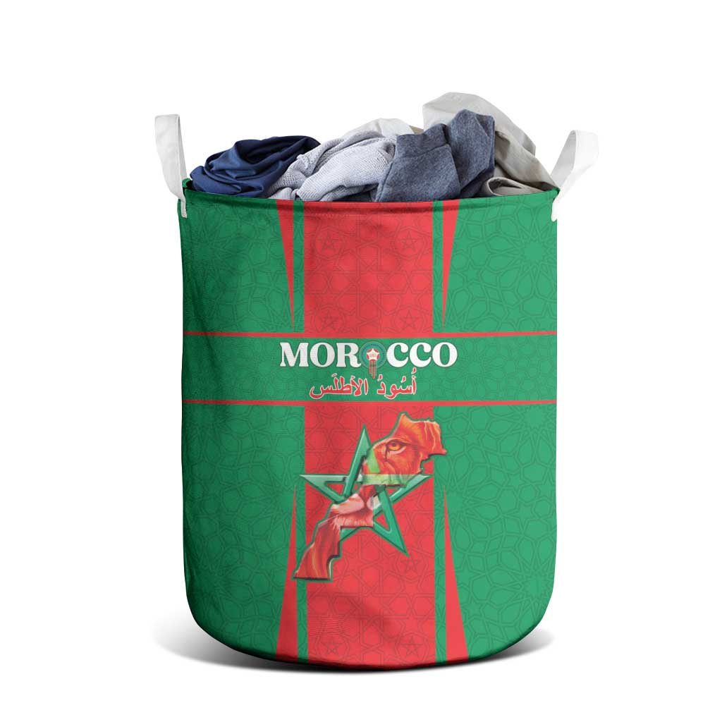 Morocco Football Laundry Basket Atlas Lions Champions 2025 - Red - African Pride