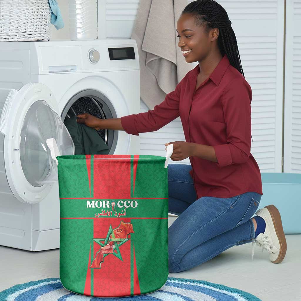Morocco Football Laundry Basket Atlas Lions Champions 2025 - Red - African Pride