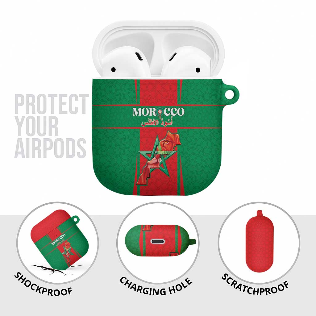 Morocco Football AirPods Case Go Champions Atlas Lions - Red