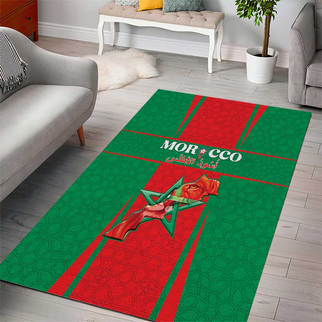 Morocco Football Area Rug Atlas Lions Champions 2025 - Red - African Pride