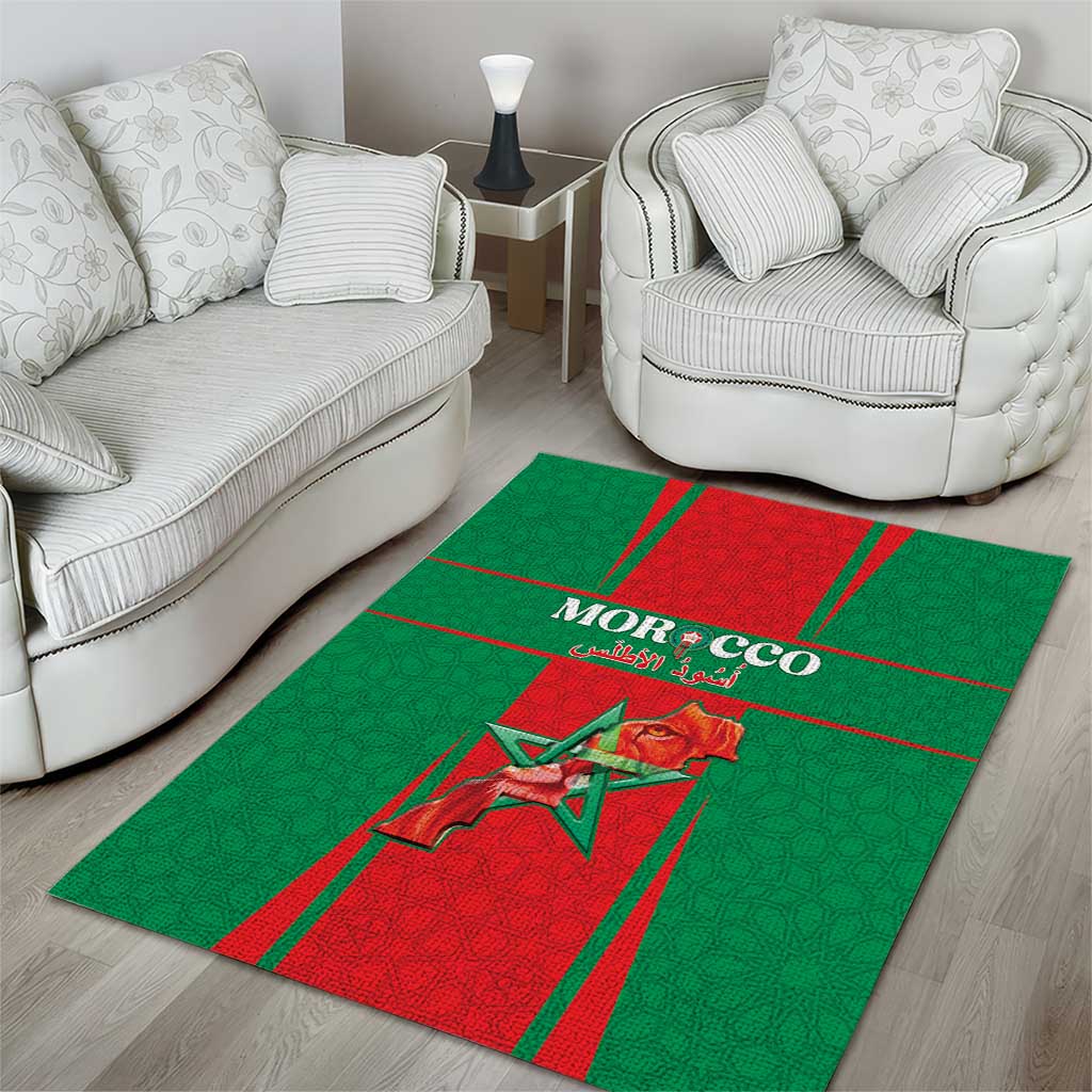 Morocco Football Area Rug Atlas Lions Champions 2025 - Red - African Pride