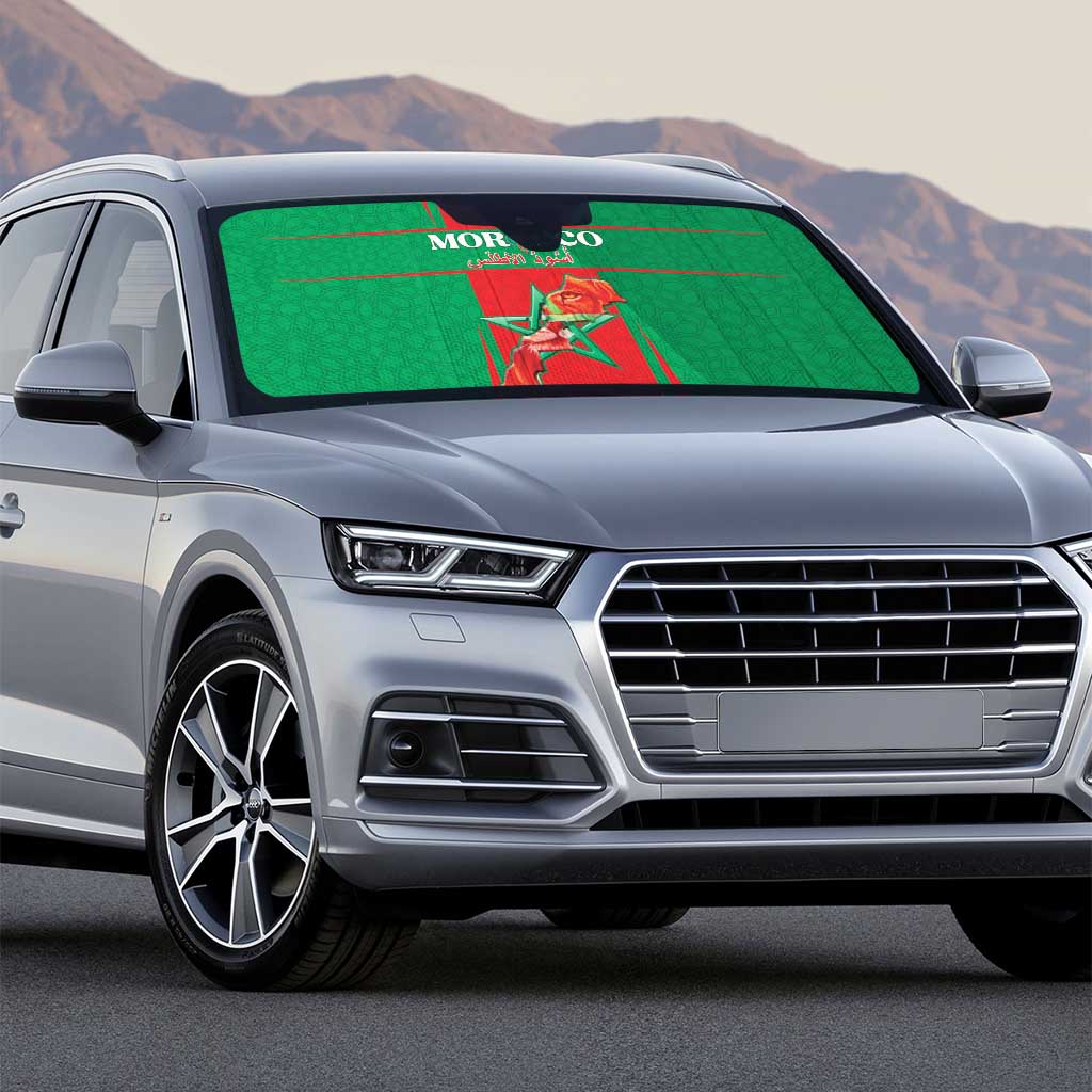 Morocco Football Auto Sun Shade Go Champions Atlas Lions - Red
