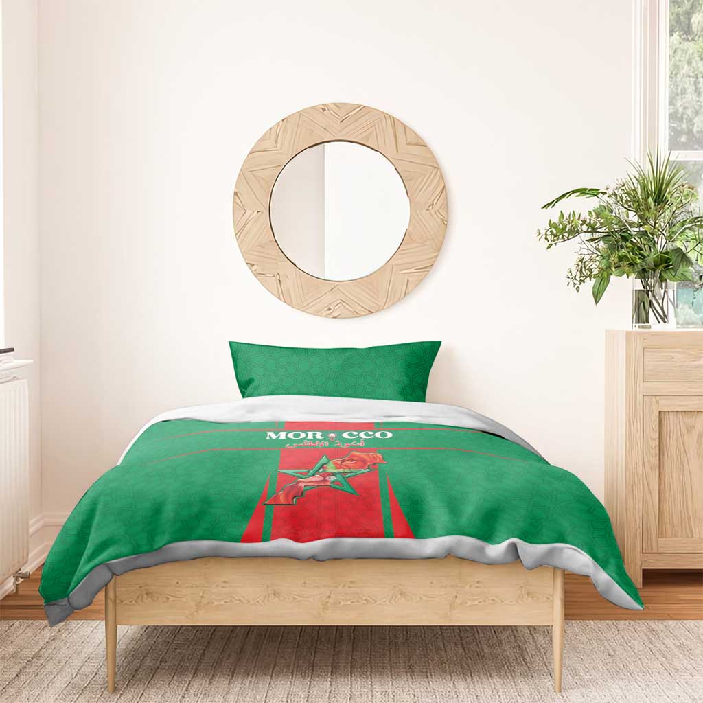 Morocco Football Bedding Set Atlas Lions Champions 2025 - Red - African Pride