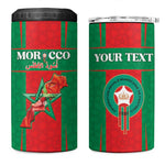 Morocco Football Custom 4 in 1 Can Cooler Tumbler Atlas Lions Champions 2025 - Red - African Pride