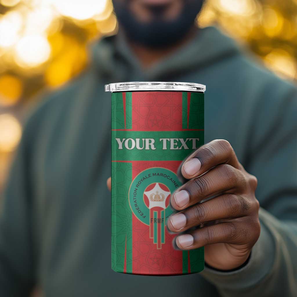 Morocco Football Custom 4 in 1 Can Cooler Tumbler Atlas Lions Champions 2025 - Red - African Pride