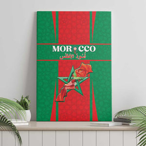Morocco Football Canvas Wall Art Atlas Lions Champions 2025 - Red - African Pride