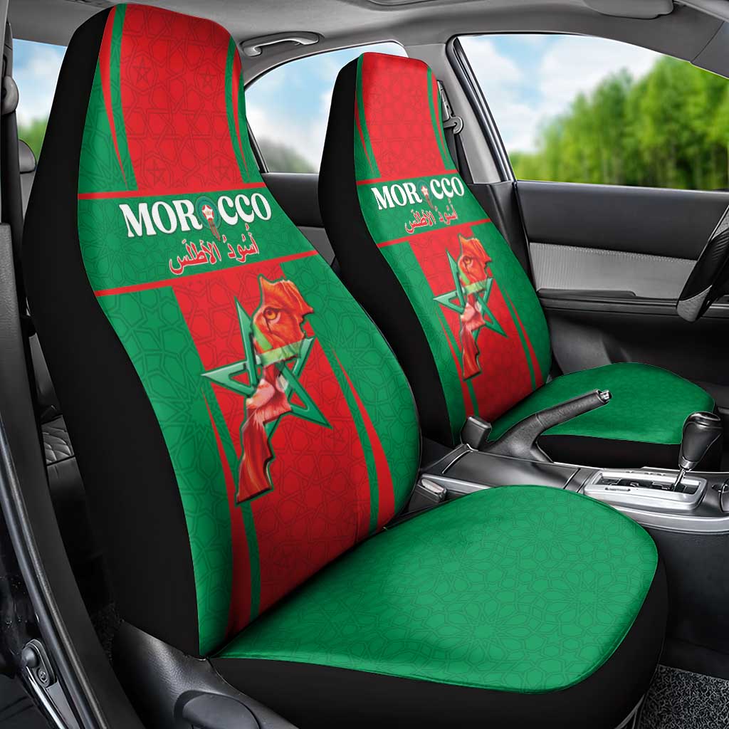 Morocco Football Car Seat Cover Atlas Lions Champions 2025 - Red - African Pride
