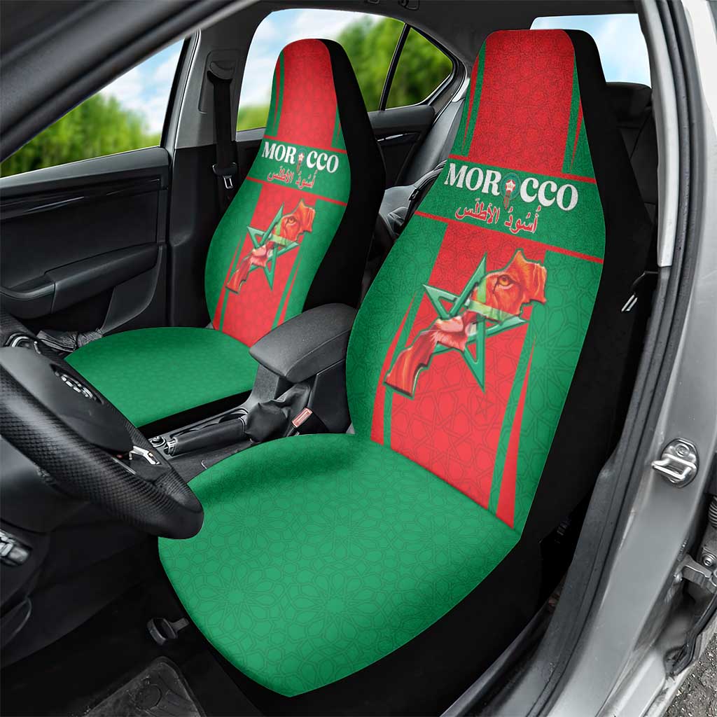 Morocco Football Car Seat Cover Atlas Lions Champions 2025 - Red - African Pride
