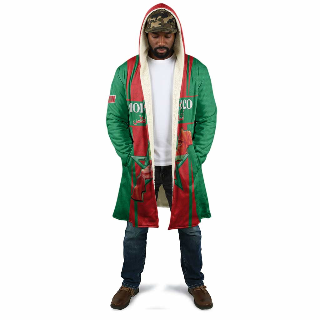 Custom Morocco Football Cloak Go Champions Atlas Lions - Red