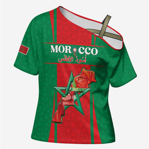 Custom Morocco Football Cross Shoulder Shirt Go Champions Atlas Lions - Red