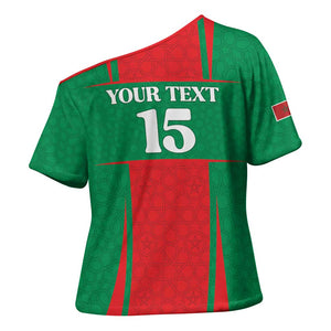 Custom Morocco Football Cross Shoulder Shirt Go Champions Atlas Lions - Red