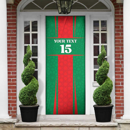 Custom Morocco Football Door Cover Go Champions Atlas Lions - Red