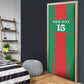 Custom Morocco Football Door Cover Go Champions Atlas Lions - Red