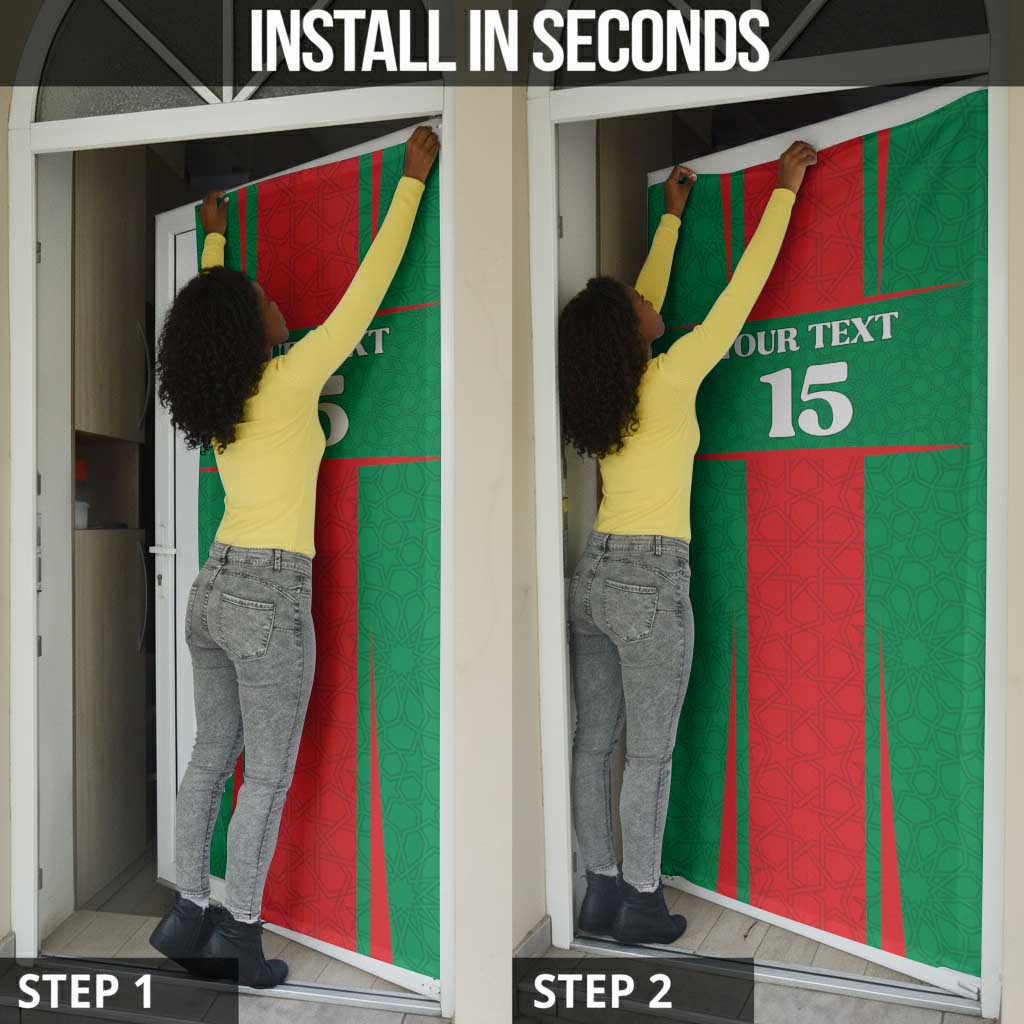 Custom Morocco Football Door Cover Go Champions Atlas Lions - Red