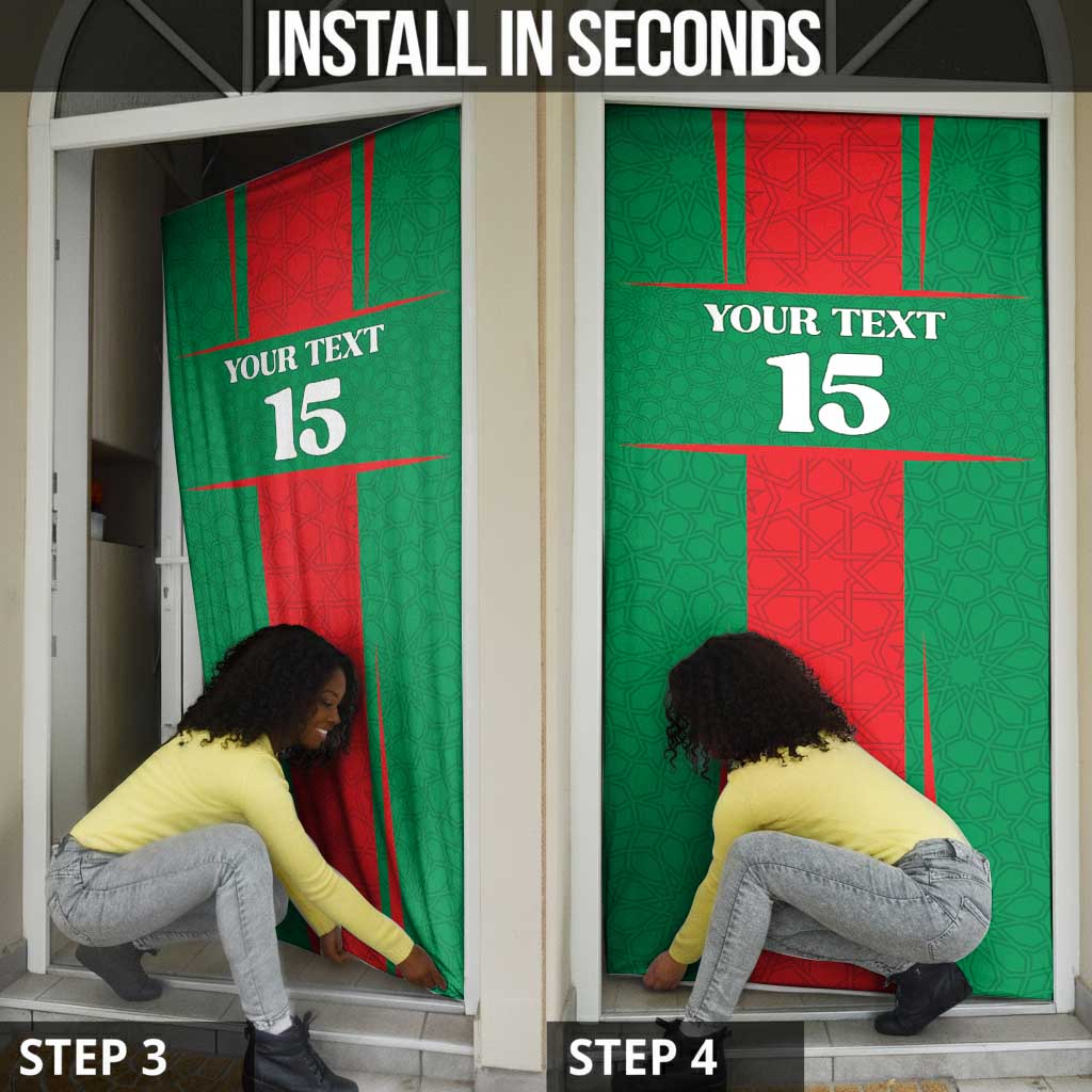 Custom Morocco Football Door Cover Go Champions Atlas Lions - Red