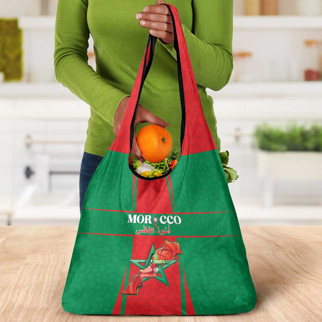 Morocco Football Grocery Bag Atlas Lions Champions 2025 - Red - African Pride