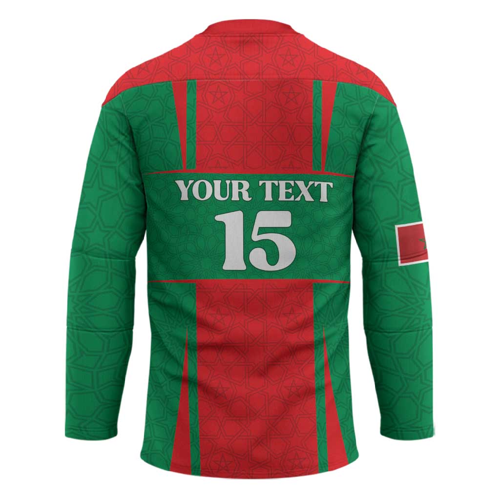 Custom Morocco Football Hockey Jersey Go Champions Atlas Lions - Red