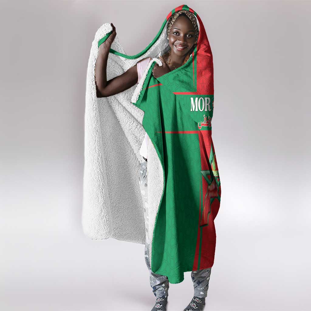 Morocco Football Hooded Blanket Atlas Lions Champions 2025 - Red - African Pride