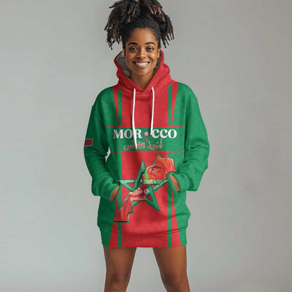 Morocco Football Custom Hoodie Dress Atlas Lions Champions 2025 - Red - African Pride