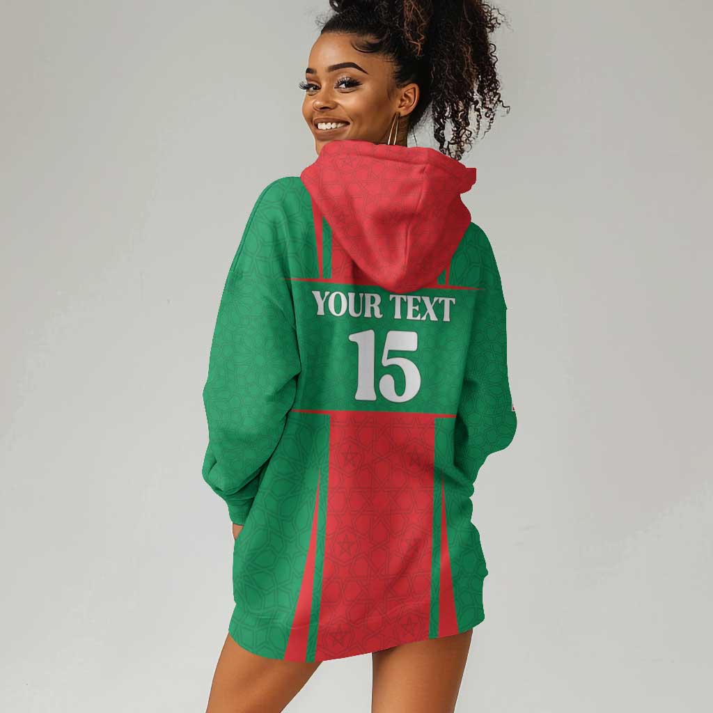 Morocco Football Custom Hoodie Dress Atlas Lions Champions 2025 - Red - African Pride
