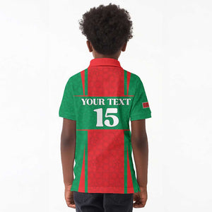 Morocco Football Custom Kid Polo Shirt Atlas Lions Champions 2025 - Red - African Pride