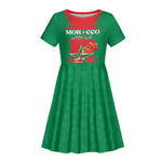 Morocco Football Custom Kid Short Sleeve Dress Atlas Lions Champions 2025 - Red - African Pride