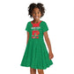 Morocco Football Custom Kid Short Sleeve Dress Atlas Lions Champions 2025 - Red - African Pride