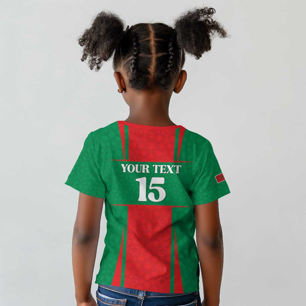 Morocco Football Custom Kid T shirt Atlas Lions Champions 2025 - Red - African Pride