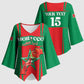 Custom Morocco Football Kimono Sleeve Blouse Go Champions Atlas Lions - Red