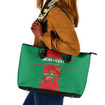 Morocco Football Leather Tote Bag Atlas Lions Champions 2025 - Red - African Pride