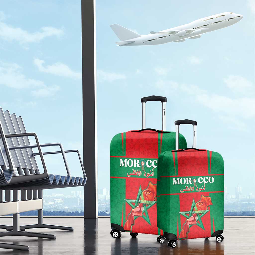 Morocco Football Luggage Cover Atlas Lions Champions 2025 - Red - African Pride