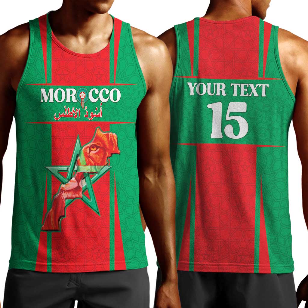 Morocco Football Custom Men Tank Top Atlas Lions Champions 2025 - Red - African Pride