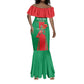 Morocco Football Custom Mermaid Dress Atlas Lions Champions 2025 - Red - African Pride