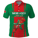 Morocco Football Custom Polo Shirt Atlas Lions Champions 2025 - Red LT15