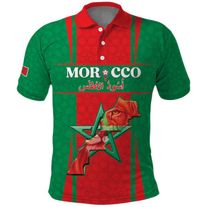 Morocco Football Custom Polo Shirt Atlas Lions Champions 2025 - Red - African Pride