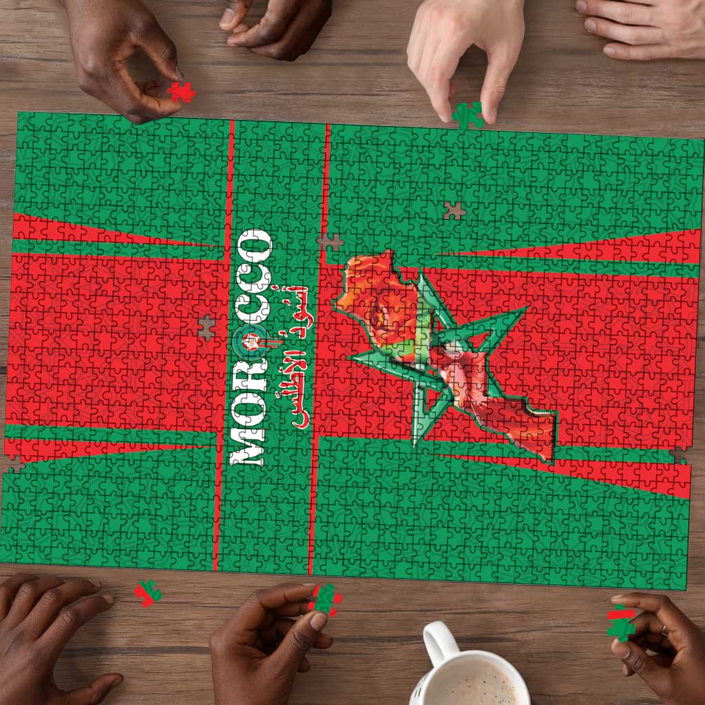 Morocco Football Puzzle Go Champions Atlas Lions - Red