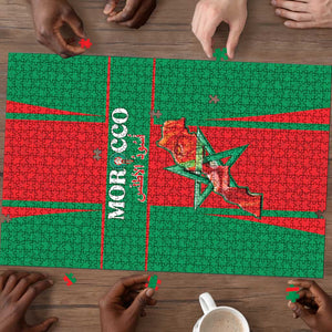 Morocco Football Puzzle Go Champions Atlas Lions - Red