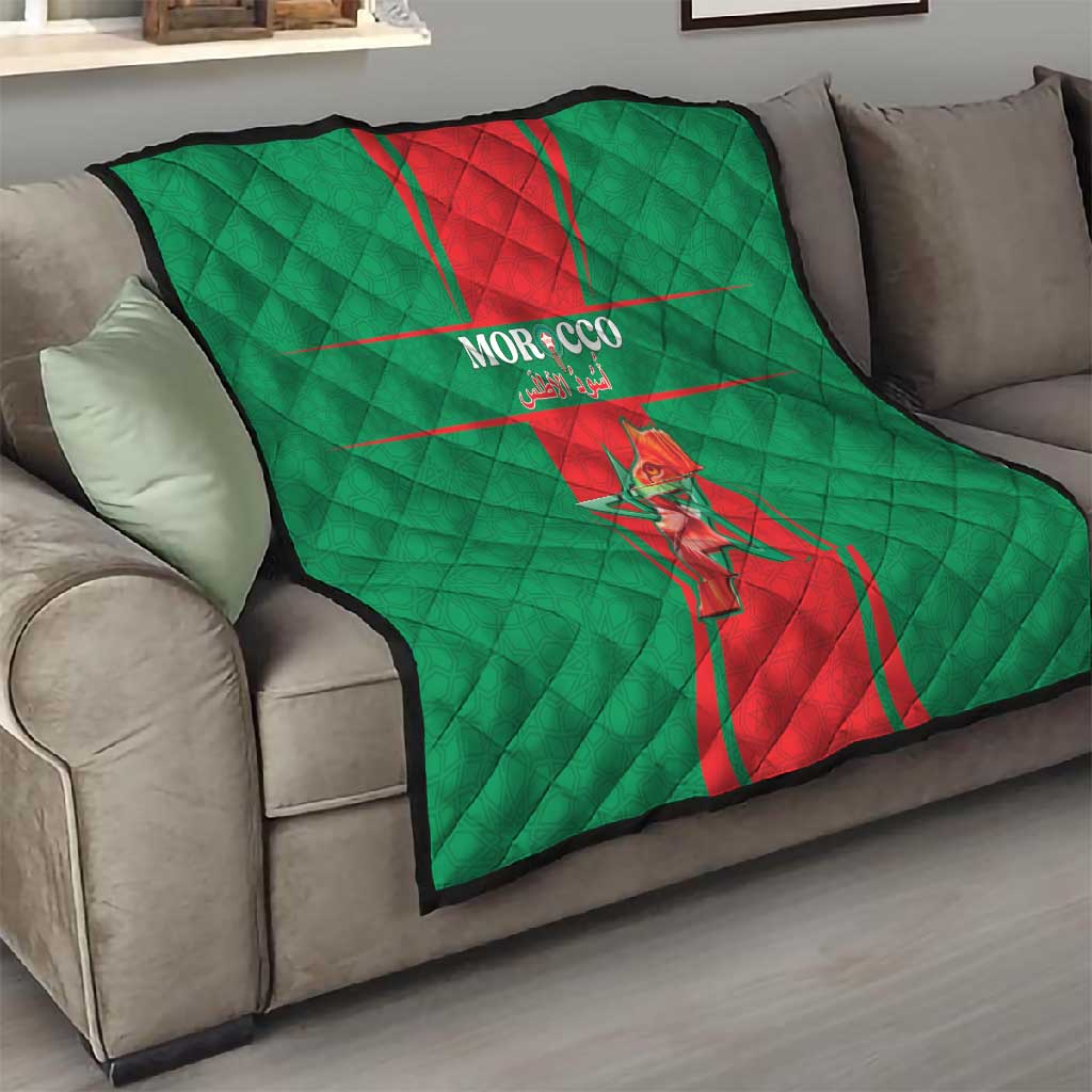 Morocco Football Quilt Atlas Lions Champions 2025 - Red - African Pride