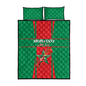 Morocco Football Quilt Bed Set Atlas Lions Champions 2025 - Red - African Pride