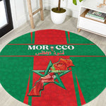 Morocco Football Round Carpet Atlas Lions Champions 2025 - Red - African Pride