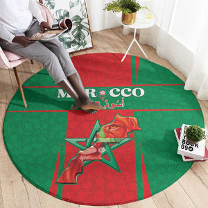 Morocco Football Round Carpet Atlas Lions Champions 2025 - Red - African Pride