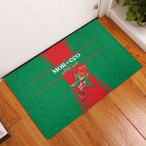 Morocco Football Rubber Doormat Atlas Lions Champions 2025 - Red - African Pride
