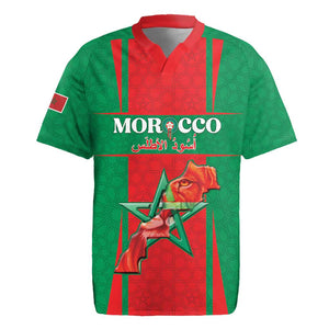 Morocco Football Custom Rugby Jersey Atlas Lions Champions 2025 - Red - African Pride