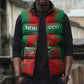 Custom Morocco Football Sleeveless Puffer Jacket Go Champions Atlas Lions - Red
