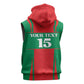 Morocco Football Custom Sleeveless Zip Hoodie Atlas Lions Champions 2025 - Red - African Pride